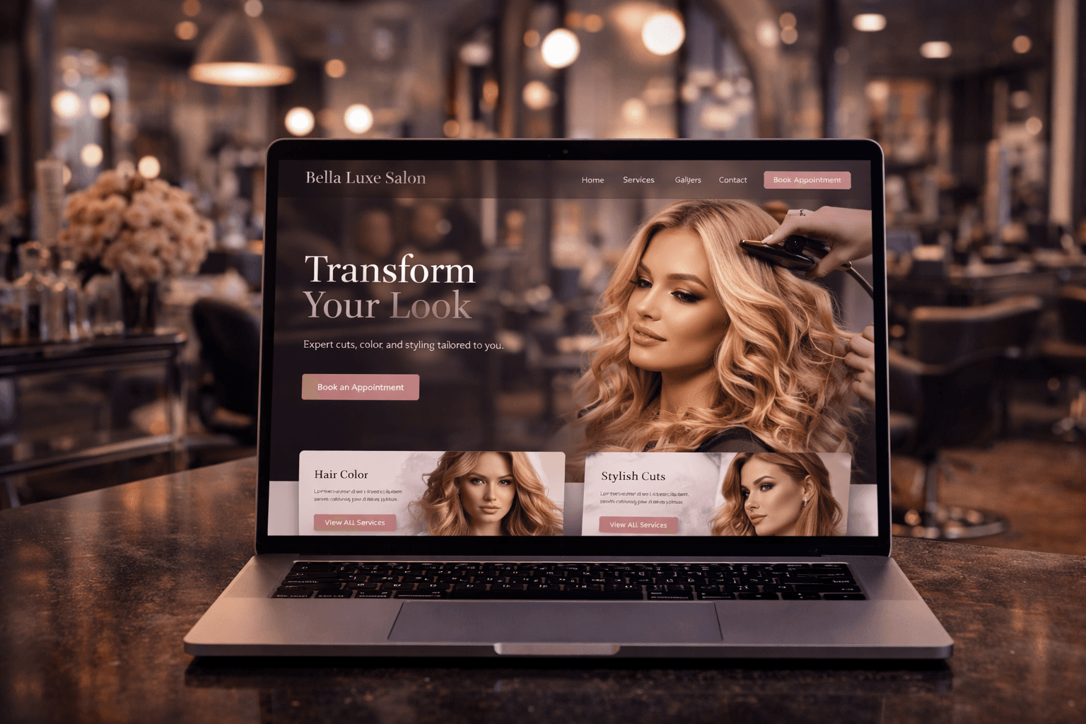 Salon website designed to attract and convert